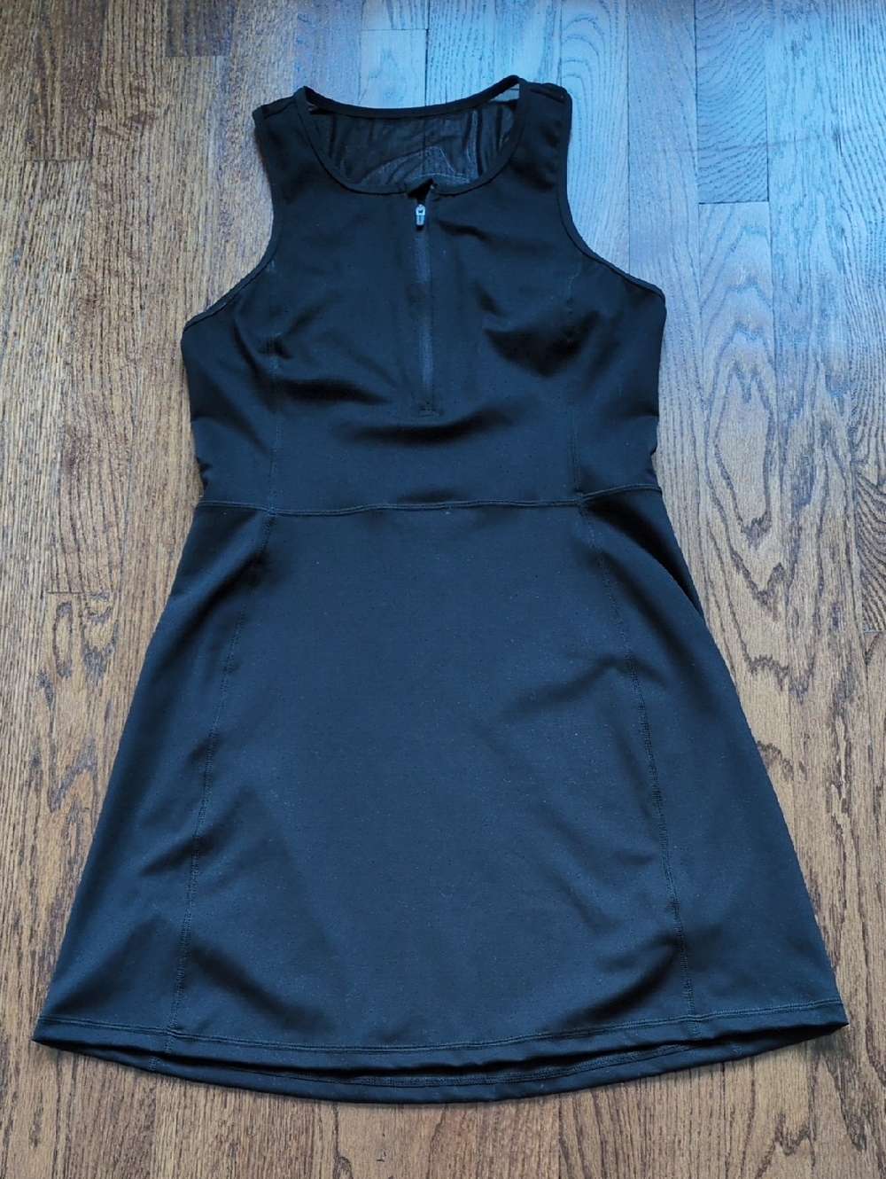 J. Crew Active Cloudstretch Black Sleeveless Zip-Front Mini Dress